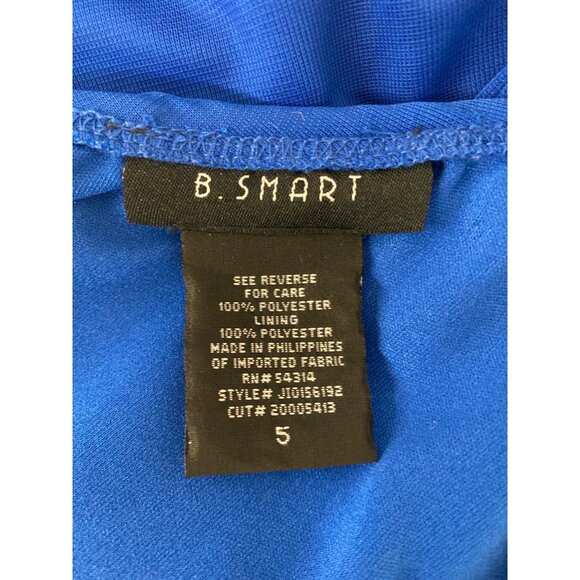 Strapless B. Smart Royal Blue High-Low Dress With Beaded Bodice - Picture 8 of 9